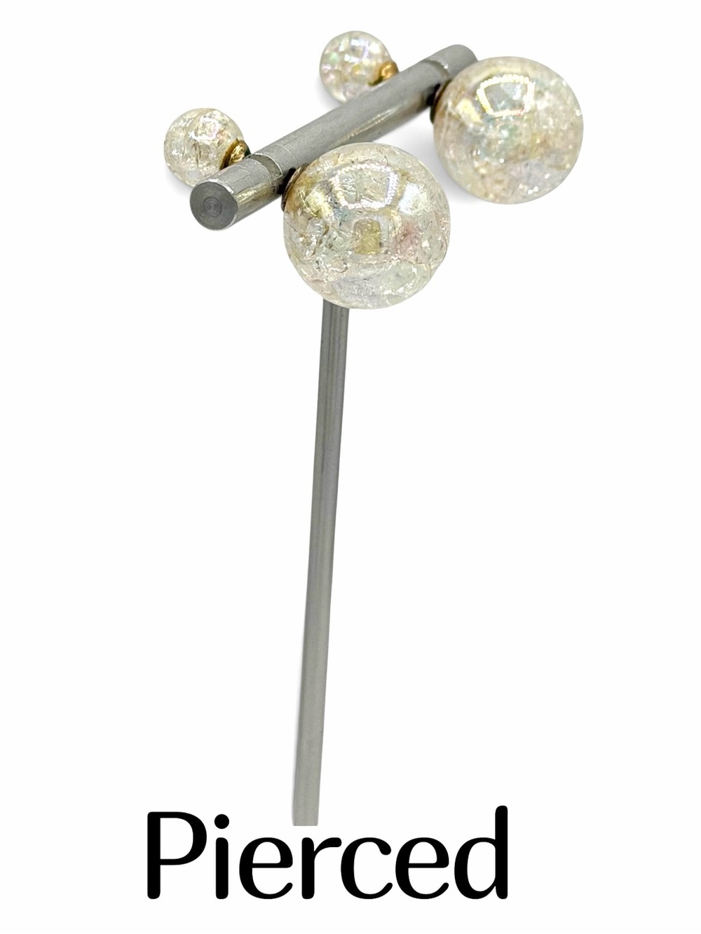 Iridescent Cracked Double Sided Glass Ball Earrings Colorful Women’s Jewelry